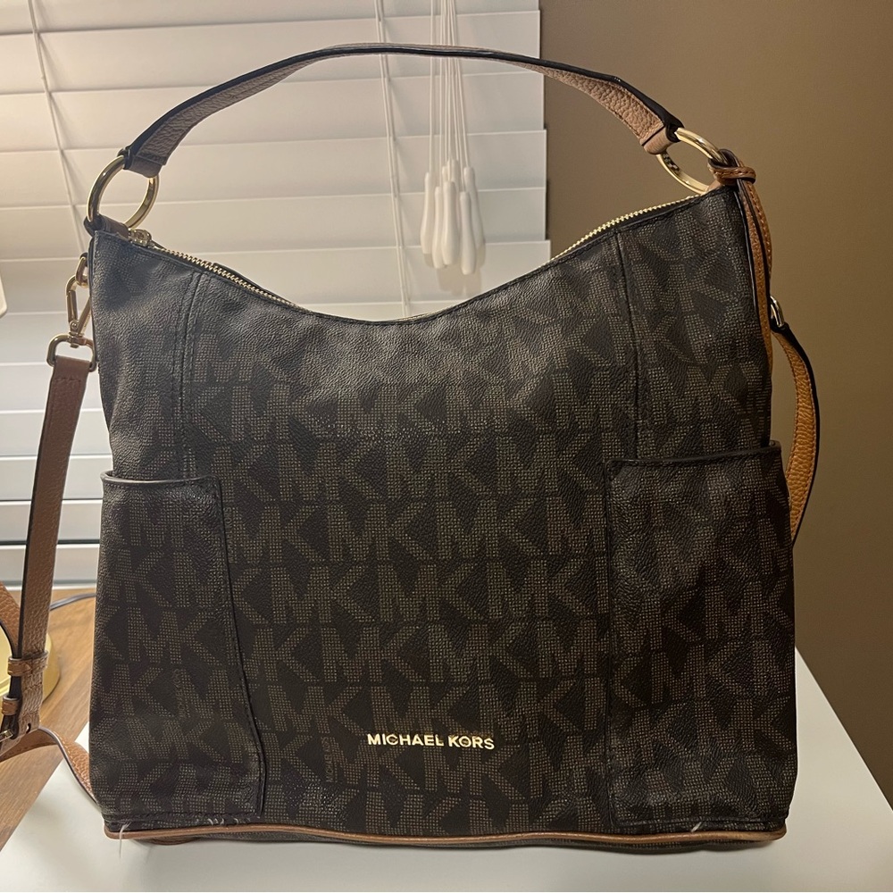 Michael Kors Brown Shoulder Bag with Signature Style